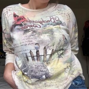 Y2K style Backyard Birds Top Cactus Size XL